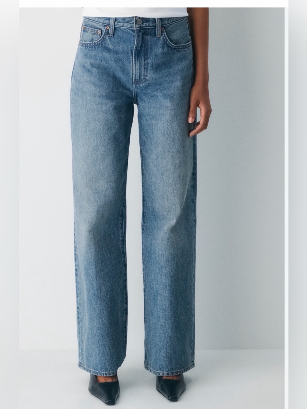 Denim Forum Maya Mid Rise Wide-Leg Jeans